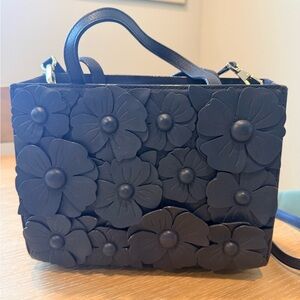 Kate Spade Thompson Street 3D Floral Sam Satchel - Parisian Navy